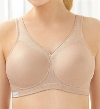 NEW Glamorise 40B Medium Impact Wire Free Wireless Sports Bra 1006 Beige 128350