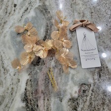 Unicra Gold, Flower Hair Vine Piece W Pearls For Women/ Brides. Approx Size 12.5