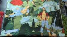 1 yard cut of "The Outdoorsy Type" by Alexander Henry in green, 2007 OOP