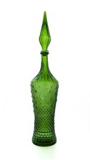 BOTTIGLIA GENIO IN VETRO COLOR VERDE MEDIO VINTAGE EMPOLI, anni 60-70