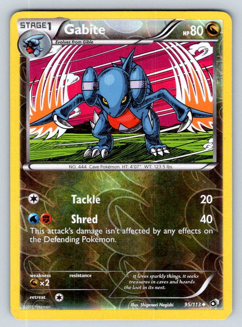 Reverse Holofoil Gabite 95/113 Legendary Treasures MP