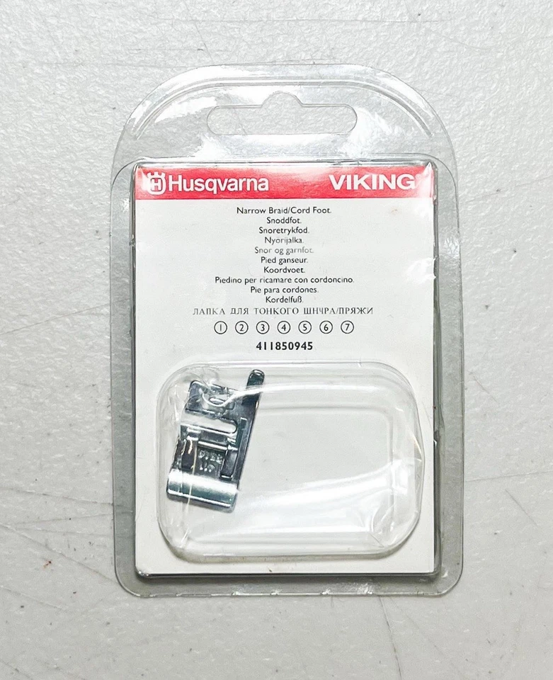 Husqvarna Viking Narrow Braid Cord Foot 411850945 Fits Group 1-7 NEW - Image 1 of 1