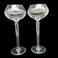 Pair of LOUISE KENNEDY Irish TIPPERARY CRYSTAL Red WINE GLASSES 9.5" w/Box
