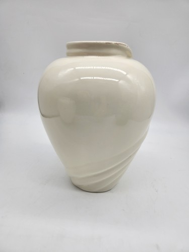 Jarrón de colección Haeger blanco roto cascada cortina cónico moderno diseño Art Deco T6 - Imagen 2 de 4