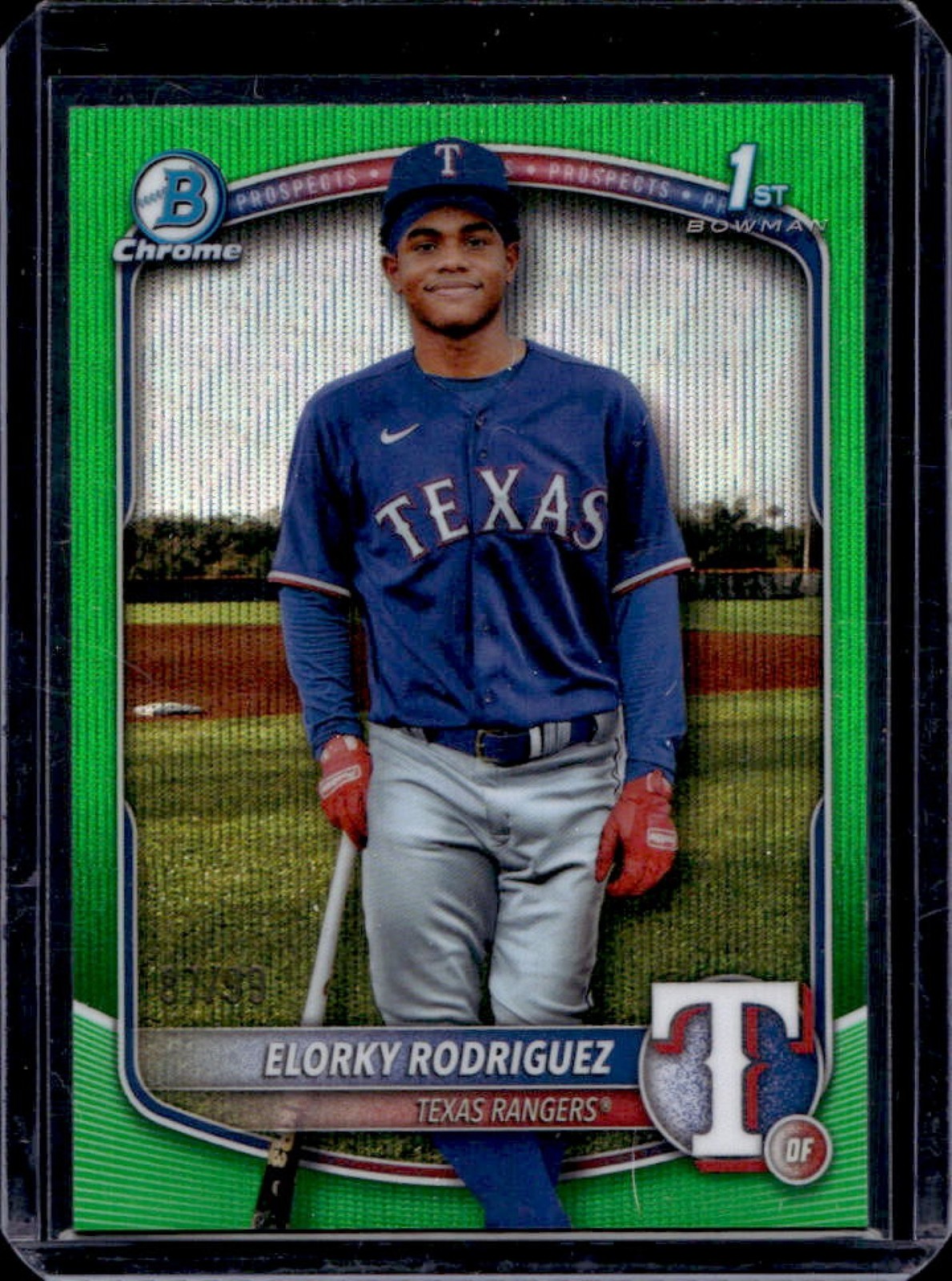 2025 Bowman Chrome Elorky Rodriguez Green Wave Refractor 1st #/99