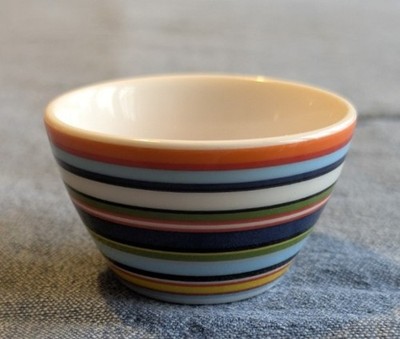 1 x iittala Origo Eierbecher orange gestreift 0,05l Alfredo Haberli 1999 