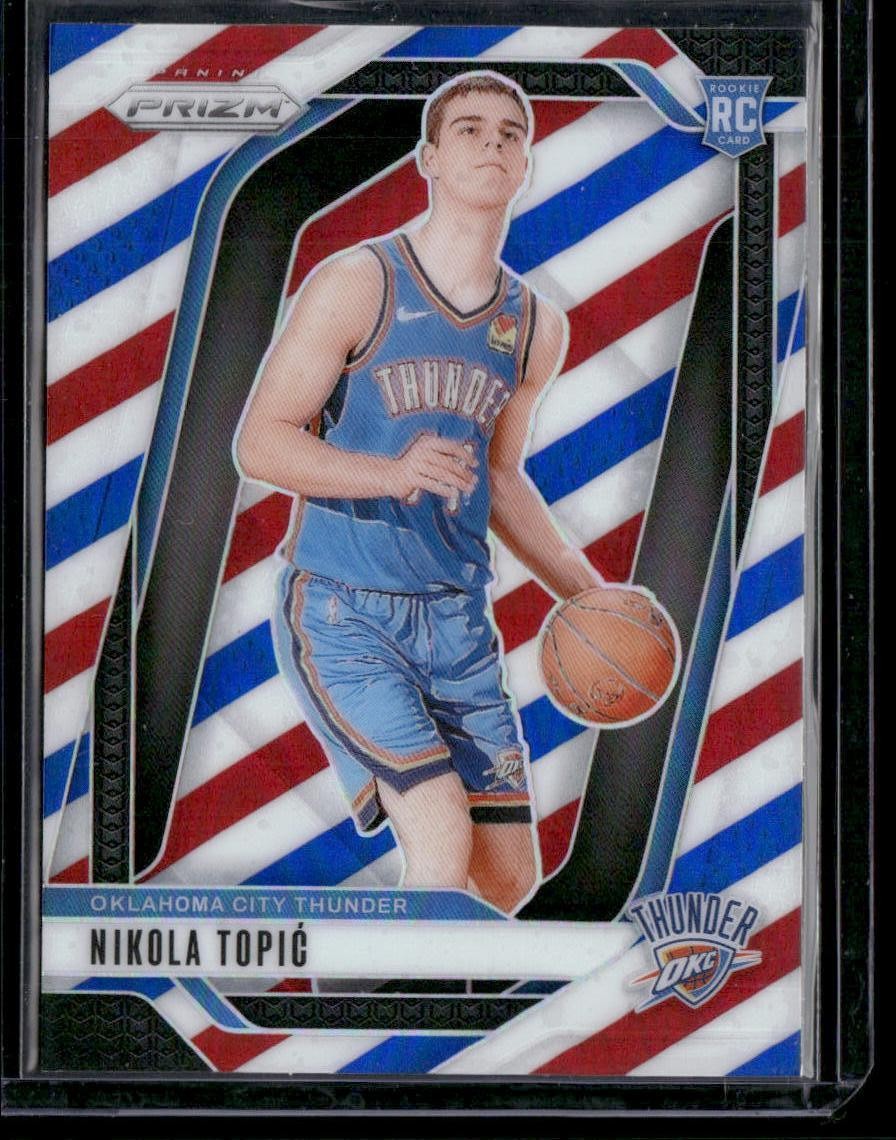 2024-25 Panini Prizm #230 Nikola Topic Prizms Red White and Blue