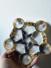 Handmade Resin Pentagram Altar  Wiccan Pagan Ritual Offering Candle