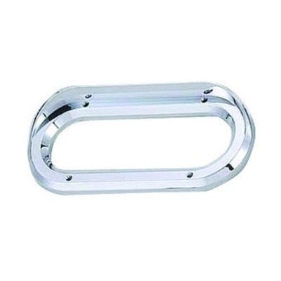 6'' Oval Chrome Light Bezel with Visor for Tail Lights