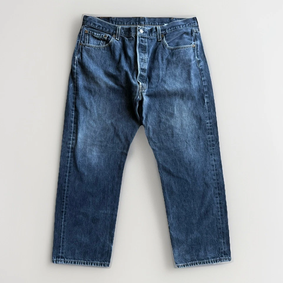 Levi’s 501XX Men’s Jeans 40x27 Vtg Gray Y2K Button Fly Denim with Whisker Fade - Image 2 of 4