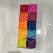 SOFT and squeezable Set of 10 Soft Baby Blocks with Numbers and Textured Designs