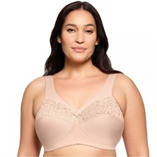 Glamorise MagicLift Cotton Blend Wireless Support Bra Sz 46 DD
