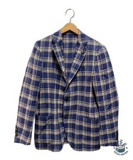 LARDINI Wool linen unstructured jacket Size: 46 Blue Men JK515