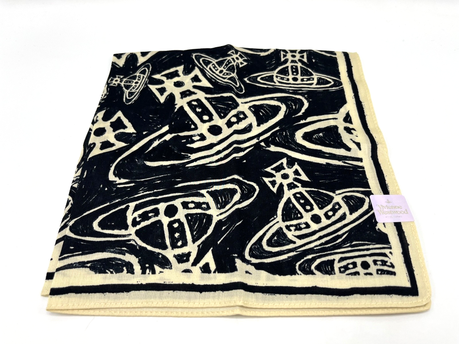 VIVIENNE WESTWOOD Orb Scribble Pocket Square bandana Handkerchief in bag