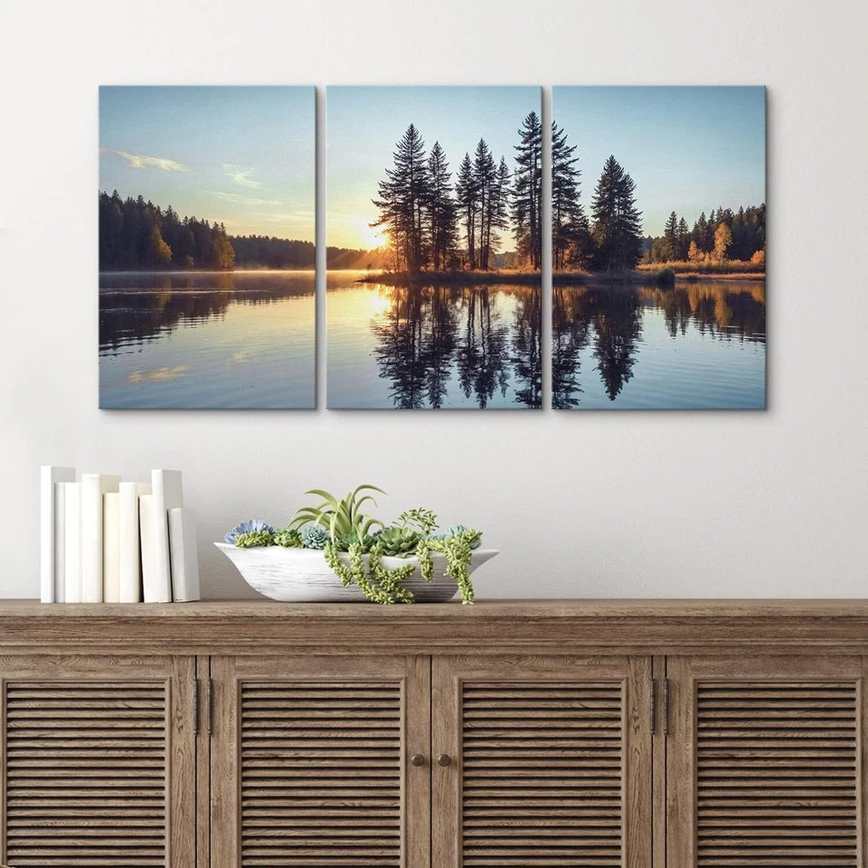 Wall26 холст настенное искусство | восход безмятежность на сосновом озере | холст печать домашнего декора - Изображение 3 из 4