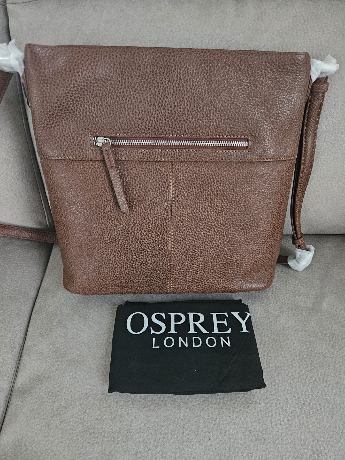 Osprey Brown leather suede Cross Body bag New Without Tags eBay