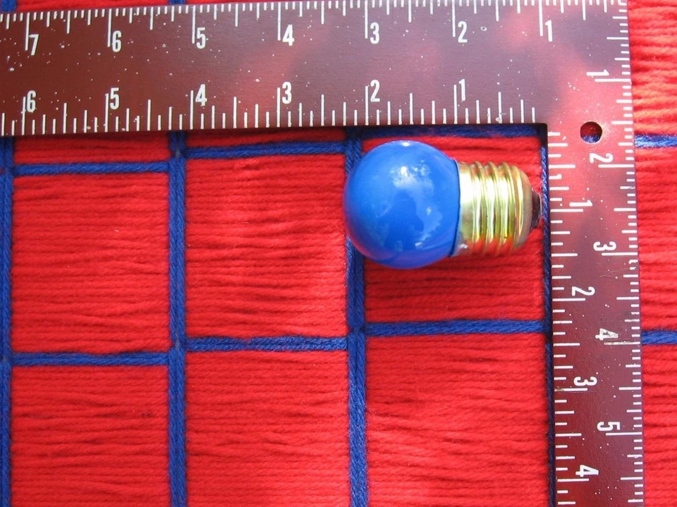 BOXof25 new ceramic opaque BLUE S11 sign & night LIGHT BULB 7 & 1/2 WATT 7.5S11 - Image 2 of 3