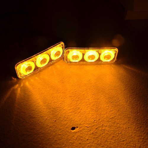2* 3LED Luces de circulación diurna Coche Conducción DRL Lámpara de señal antiniebla Blanco Giro Ámbar - Imagen 7 de 8