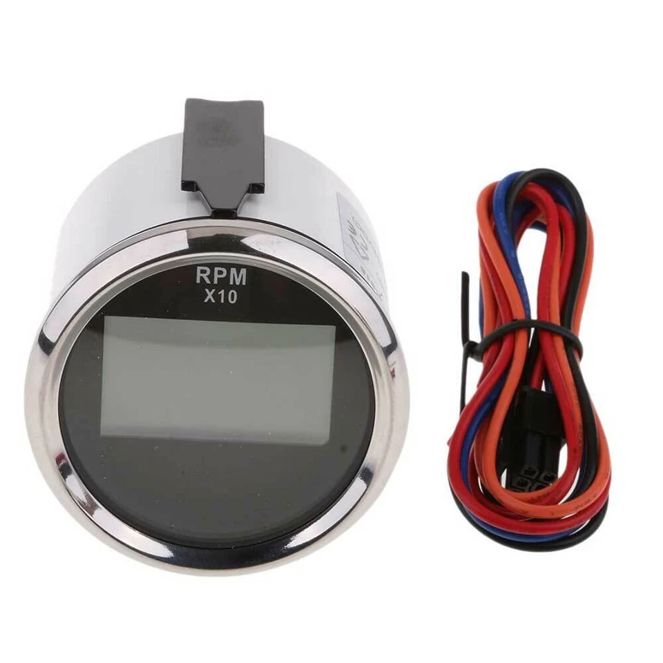 Marine 52mm Digital Tachometer Car Truck Boat Tach Gauge Waterproof 0-9990 RPM   - Image 4 of 4