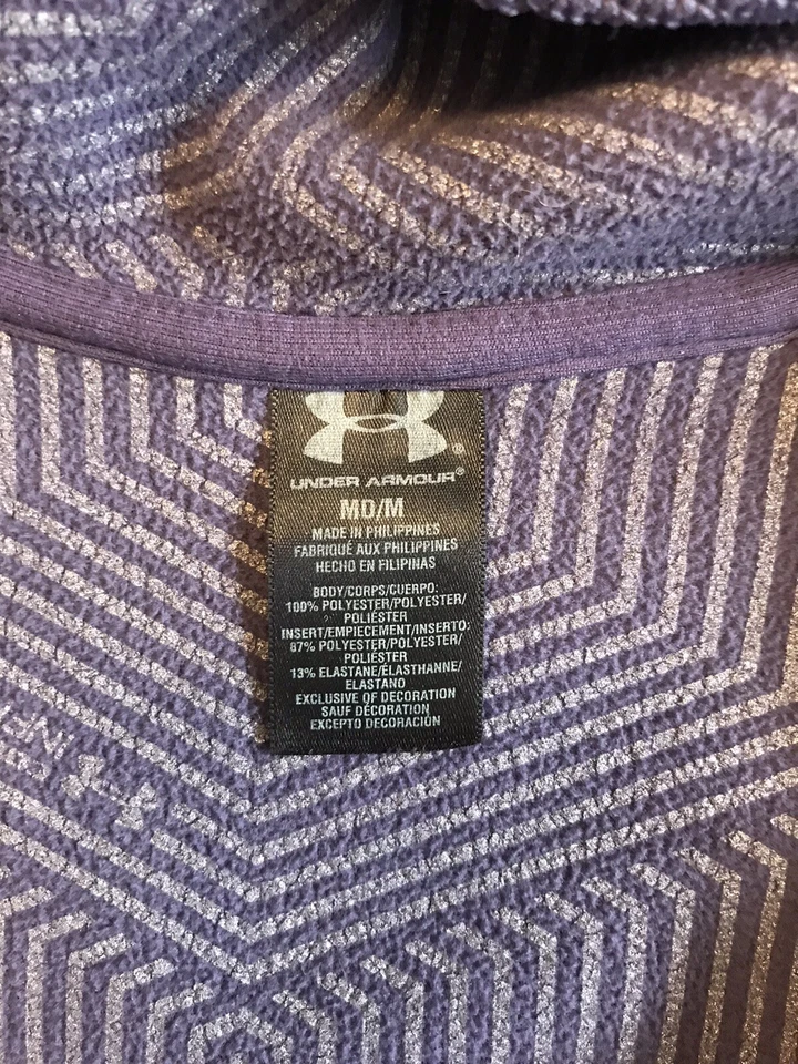 Chaqueta tejida infrarroja UNDER ARMOUR para mujer púrpura con capucha cremallera completa talla M activa Foto 3 de 4