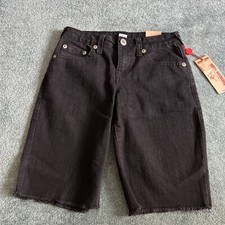 NWT True Religion Cutoff Black Shorts Kids Size 12