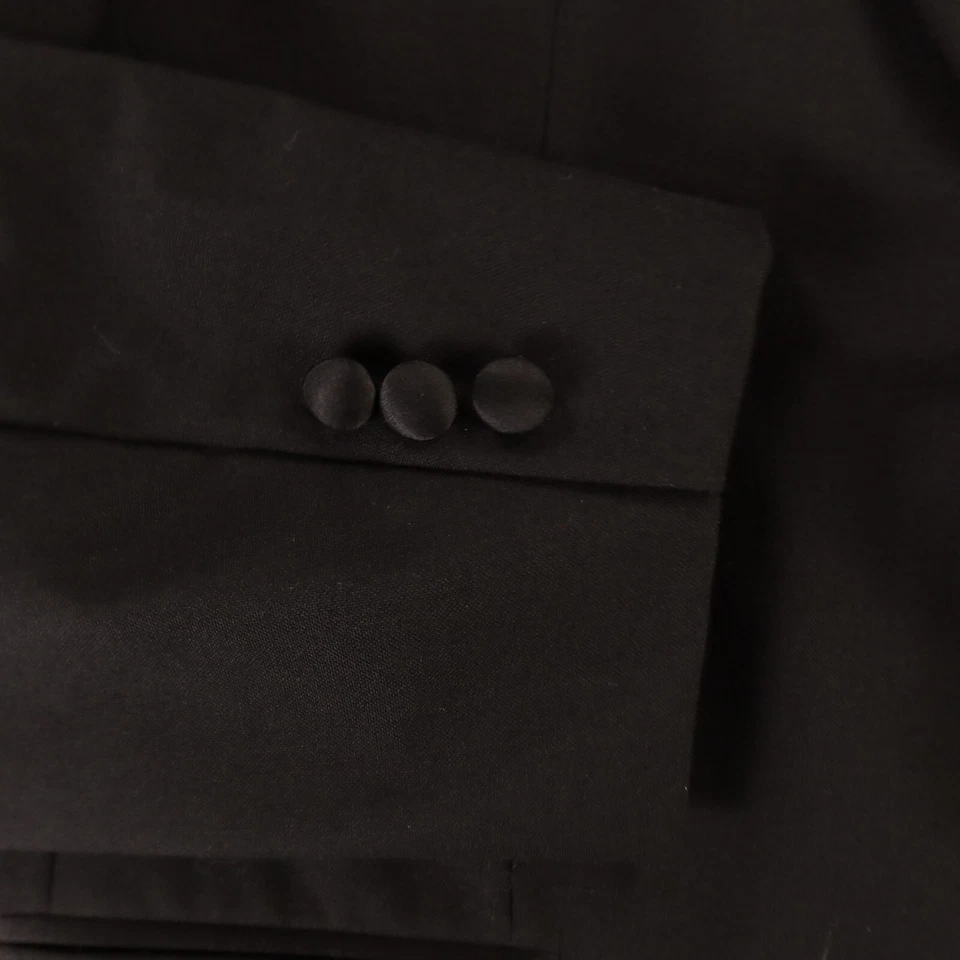 Chaqueta Stanley Blacker M Negro 100% Lana Worsted Sarga Esmoquin Sudáfrica 41R Foto 4 de 4