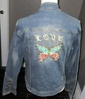 Younique Outfit XL Womens Denim Jean Jacket Love Butterfly & Jeans Sz42 Germany