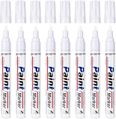 Permanent Marker Wasserfester Stift, 8 Weiß Wasserfeste Paint Marker Schnell Tro