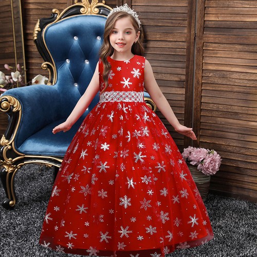 Kids Girls Princess Long Dress Pageant Prom Evening Christmas Party Girls Gown - Picture 2 of 29