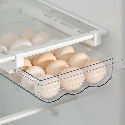 Adjustable 18-Egg Fridge Organizer - Compact, BPA-Free, Space-Saving