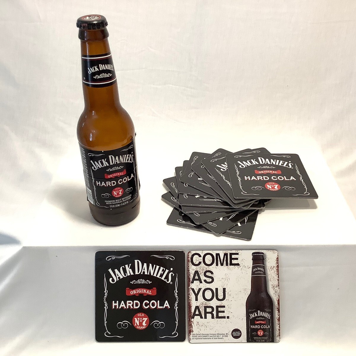 Jack Daniels Collectible Hard Cola Bottle and 12 Double Sided Hard