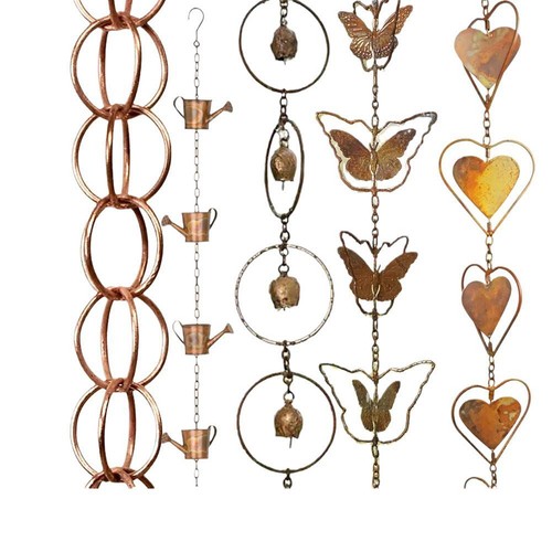 Metal Rain Chain for Gutters Decorative Downspout Garden Rain Catcher Deco - Photo 9 sur 26