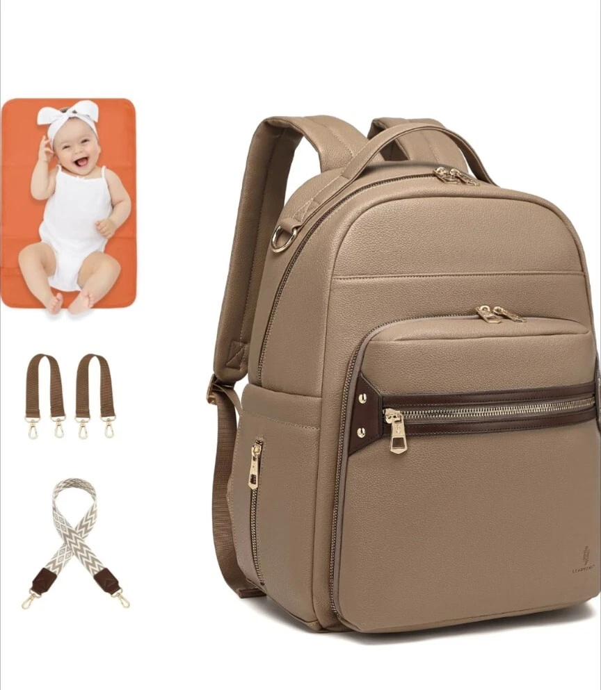 vegan leather diaper backpack