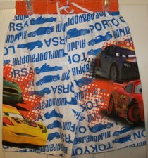 Disney Cars White Orange Swim Suit Trunks Shorts Boys Size 8 NWT