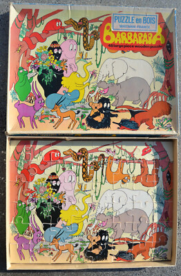 Holzpuzzle 1975 THE WORLD OF BARBAPAPA 48 Teile WHITMAN BBC TV