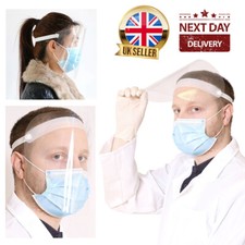 FACE SHIELD FULL FACE VISOR PROTECTIVE MASK PPE SHIELD CLEAR PLASTIC LOT UK