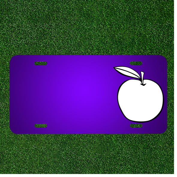 Create Your Own Custom Personalized License Plate Featuring Names, Apple, Food, Fruit, and Healthy Lifestyle Themes