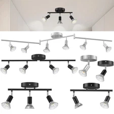 GU10 LED Track Lighting Kit Rotatable Light Head Wall Ceiling Spotlight Fixtures