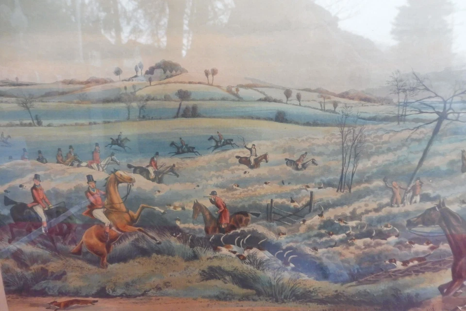 Vieux Image, Jagdgesellschaft, Force Nominale de Chasse, Couleur Gravure, H - Photo 4/4