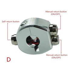 7/8'' Motorcycle Handlebar 3 Push button Control Switch Aluminum Alloy (SILVER4
