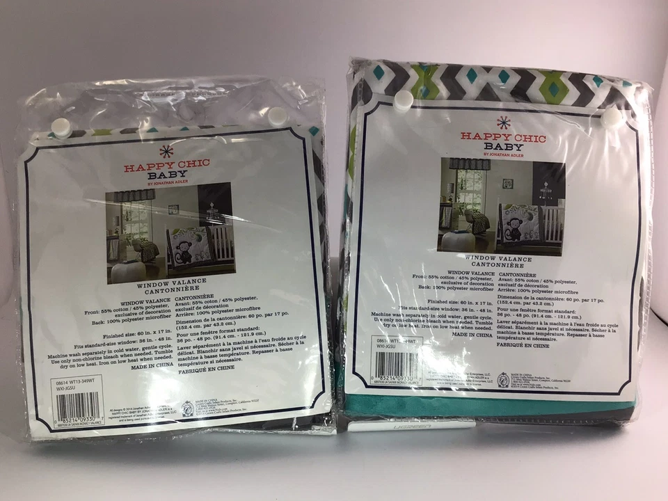 Cenefa de ventana Happy Chic Baby Safari Monkey Collection (2 paquetes) Foto 2 de 2