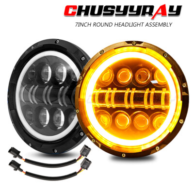 Brightest Halo 7'' Inch Round LED Headlights for International Scout II 1973-1980