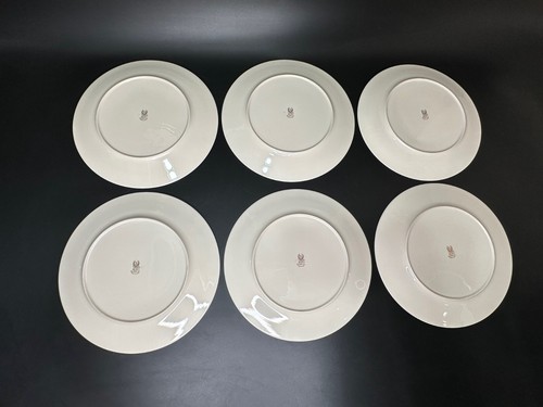 6 Vintage Lenox Amethyst 10.75" Dinner Plates Purple Band, Floral, Platinum Trim - Picture 4 of 5