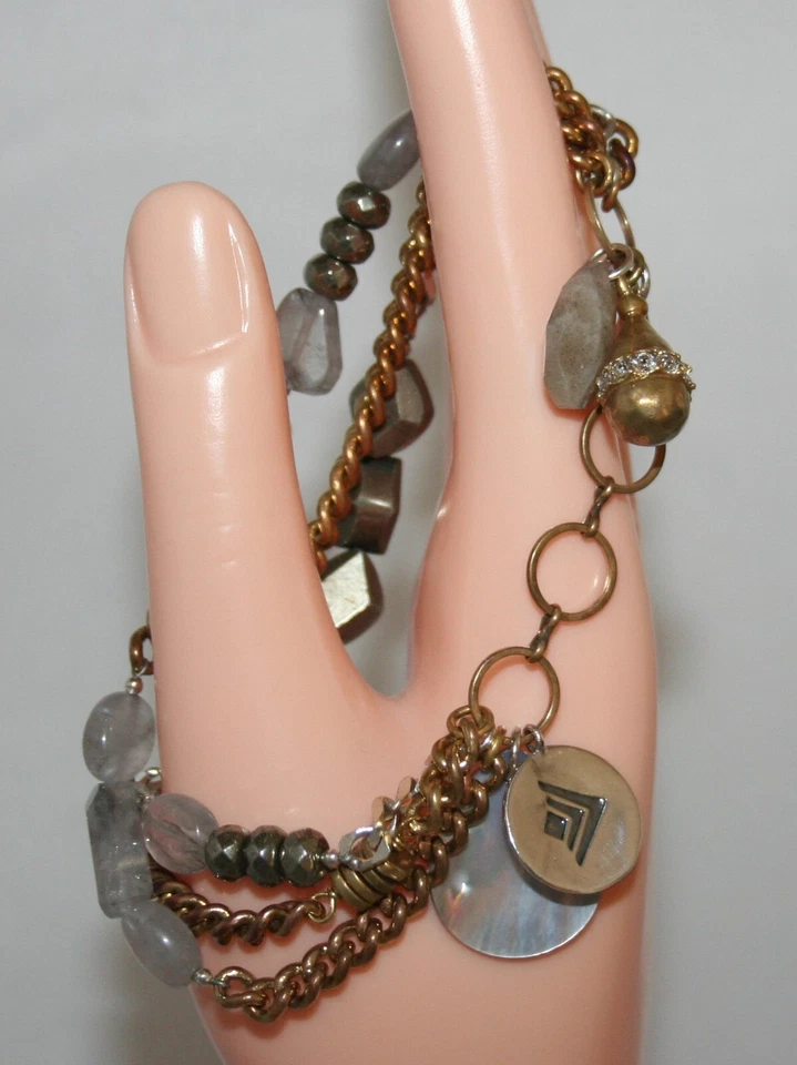 Pulsera Silpada Pirita Esterlina Labradorita Latón Cristal "Fiesta Jardín" B3215 Foto 3 de 4