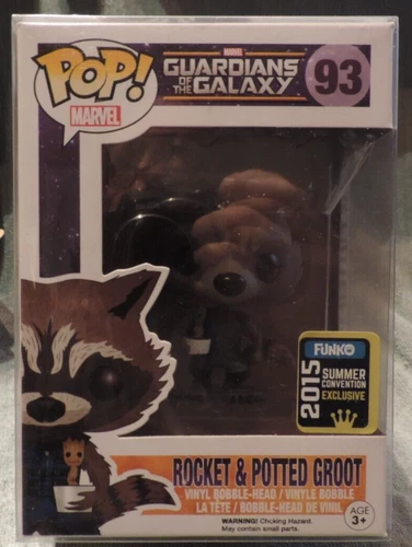 FUNKO POP MARVEL GUARDIIANS OF THE GALAXY ROCKET & POTTED GROOT FUNKO EXLCLU #93