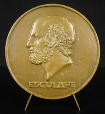 Medal Greek Mythology Asclepius Thessalian Hero God of Medicine