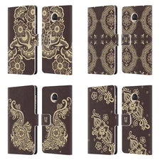 HEAD CASE DESIGNS HENNA LEATHER BOOK WALLET CASE COVER FOR MOTOROLA PHONES
