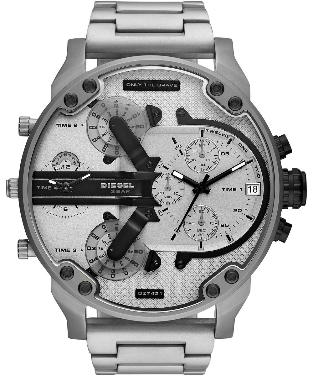 DZ7421 Mr. Daddy 2.0 Silver Toned Stainless Steel 57mm Quartz
