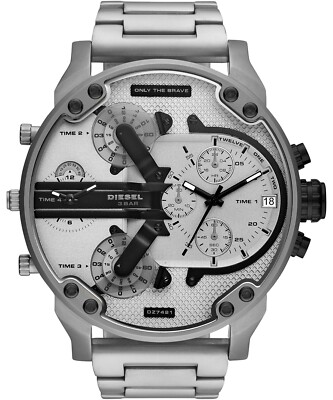 DZ7421 Mr. Daddy 2.0 Silver Toned Stainless Steel 57mm Quartz