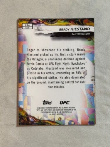 2024 Topps Finest UFC Rare Purple Checkerboard Brady Hiestand Rookie RC /75 #224 - Picture 2 of 2